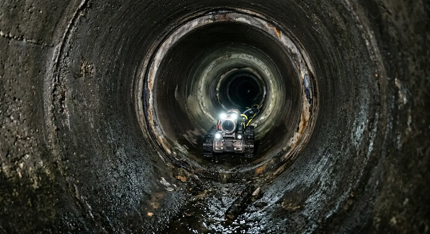 Robotic sewer camera inspecting pipe interior for Sewer Line Repair in Texarkana